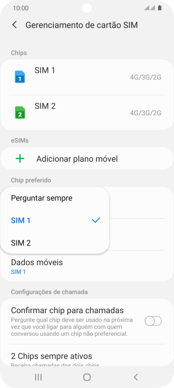 Pressione a configuração desejada. Pressione a configuração desejada.