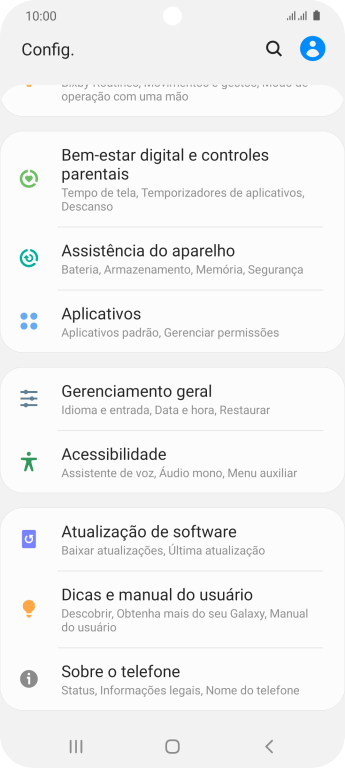 Pressione Assistência do aparelho. Pressione Assistência do aparelho.