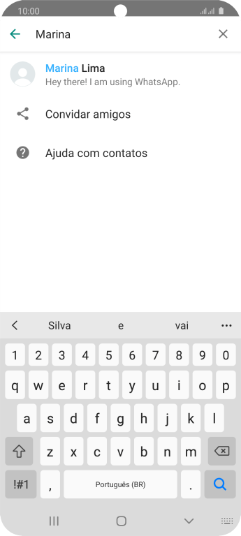 Pressione o contato desejado. Pressione o contato desejado.