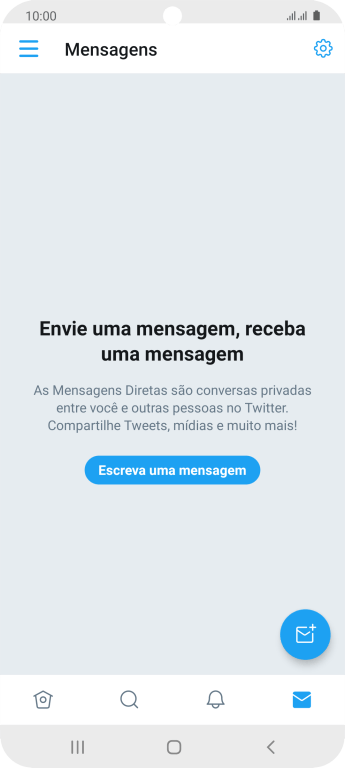 Pressione o ícone de nova mensagem. Pressione o ícone de nova mensagem.