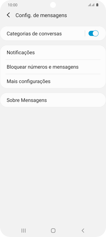 Pressione Mais configurações. Pressione Mais configurações.