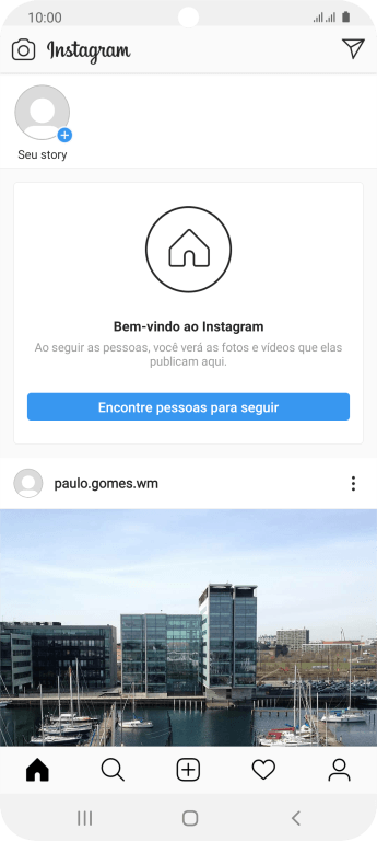 Pressione o ícone de busca. Pressione o ícone de busca.