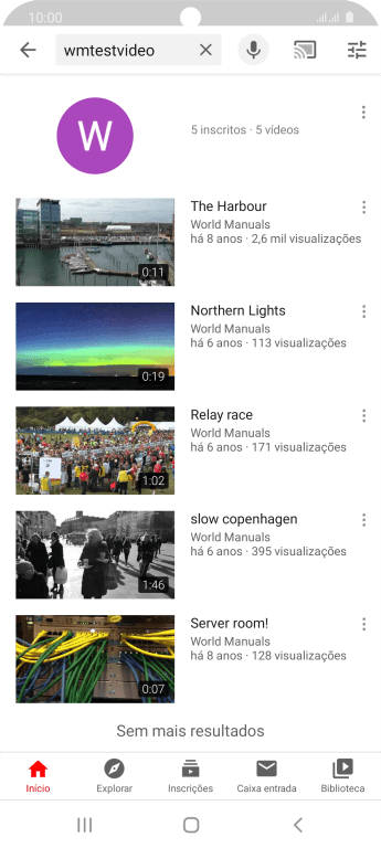 Pressione o vídeo desejado. Pressione o vídeo desejado.