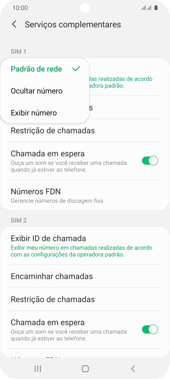 Pressione Exibir número para ativar a identificação do seu número. Pressione Exibir número para ativar a identificação do seu número.