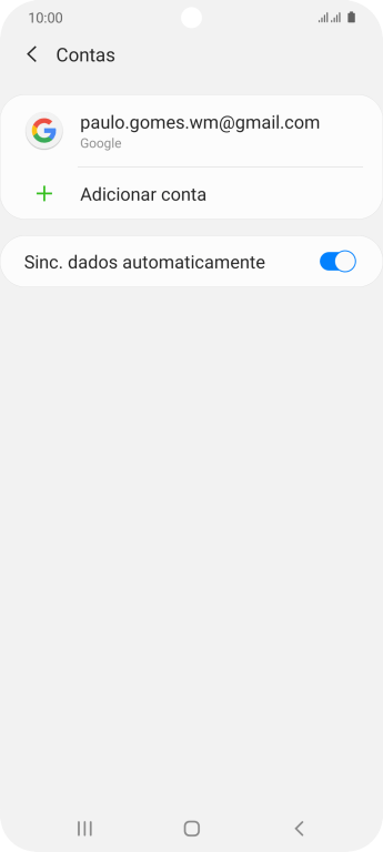 Pressione Adicionar conta. Pressione Adicionar conta.