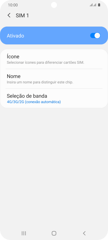 Pressione o indicador para ativar ou desativar o TIMchip. Pressione o indicador para ativar ou desativar o TIMchip.