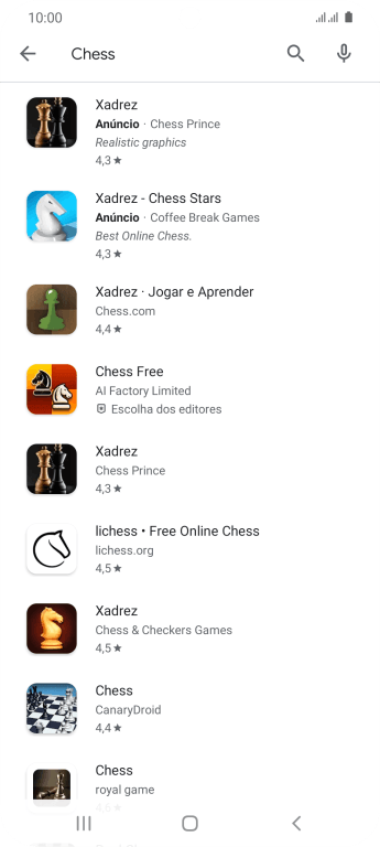 Pressione o app desejado. Pressione o app desejado.