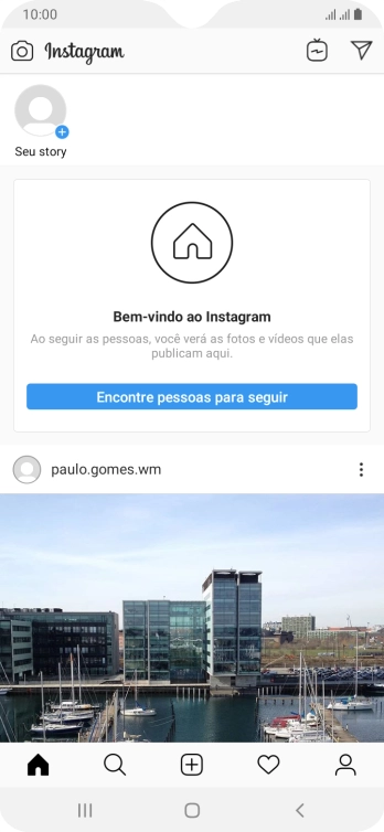 Pressione o ícone de busca. Pressione o ícone de busca.