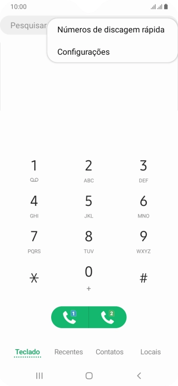 Pressione Configurações. Pressione Configurações.