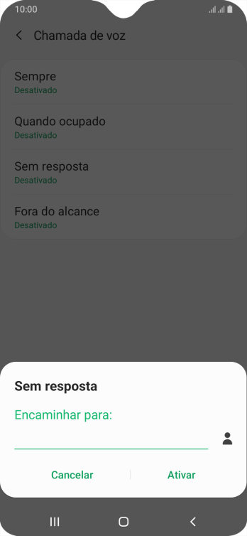 Digite o número desejado, e pressione Ativar. Digite o número desejado, e pressione Ativar.