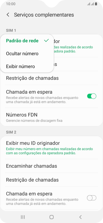 Pressione Exibir número para ativar a identificação do seu número. Pressione Exibir número para ativar a identificação do seu número.