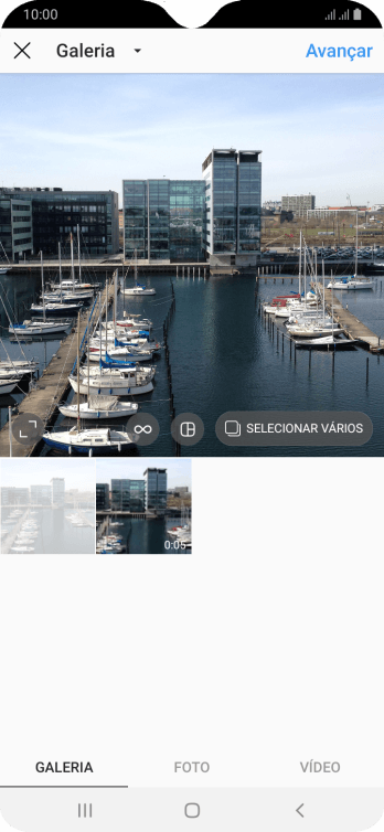 Pressione GALERIA, e navegue até a pasta desejada. Pressione GALERIA, e navegue até a pasta desejada.
