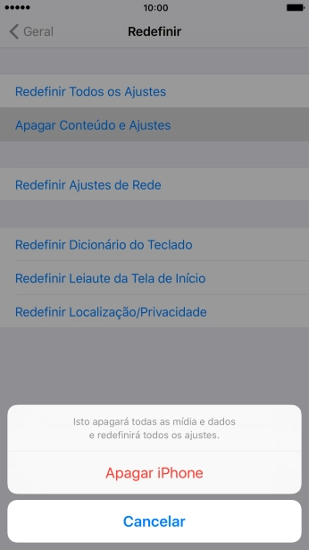 Pressione Apagar iPhone. Pressione Apagar iPhone.