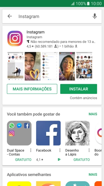 Pressione Instagram. Pressione Instagram.