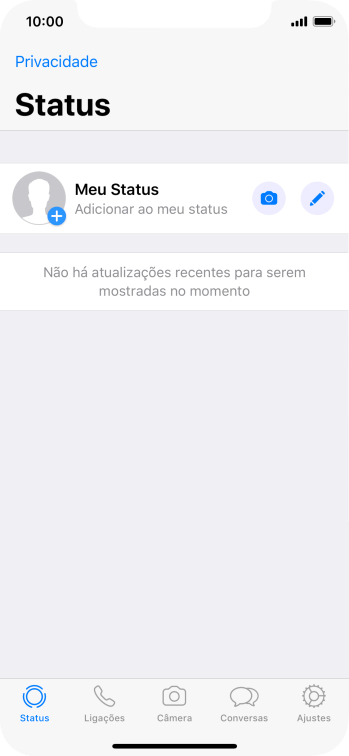 Pressione o ícone de câmera. Pressione o ícone de câmera.
