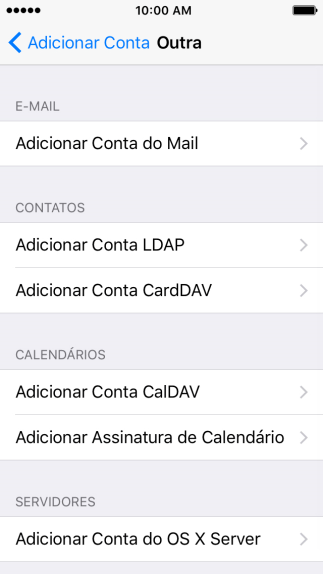 Pressione Adicionar Conta do Mail. Pressione Adicionar Conta do Mail.