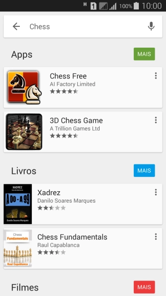 Pressione o app desejado. Pressione o app desejado.
