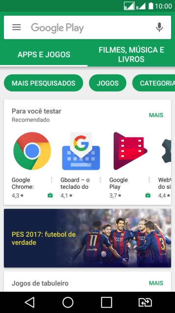 Pressione o campo de busca. Pressione o campo de busca.