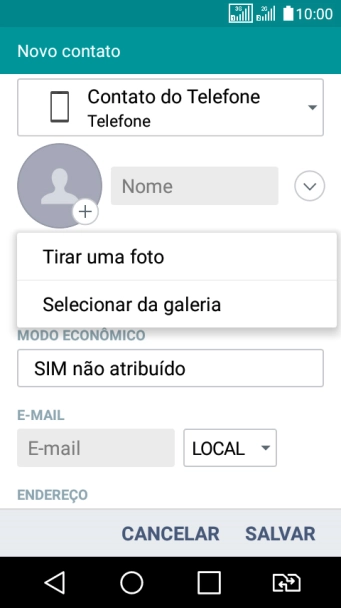 Pressione Selecionar da galeria. Pressione Selecionar da galeria.