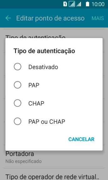 Pressione PAP ou CHAP. Pressione PAP ou CHAP.