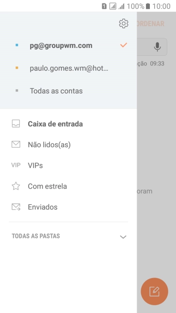 Pressione o ícone de configurações. Pressione o ícone de configurações.