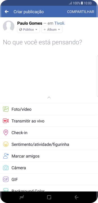 Pressione o campo de escrever, e digite o texto desejado. Pressione o campo de escrever, e digite o texto desejado.