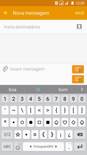 Pressione ABC para retornar à digitação. Pressione ABC para retornar à digitação.