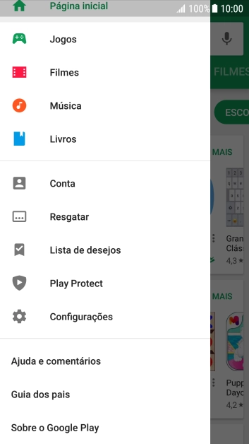 Pressione Configurações. Pressione Configurações.