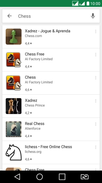 Pressione o app desejado. Pressione o app desejado.