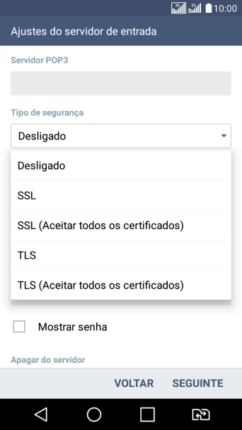 Pressione Desligado para ativar ou desativar a função. Pressione Desligado para ativar ou desativar a função.