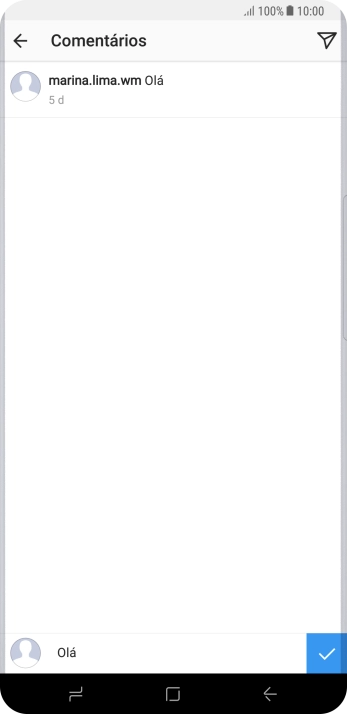 Escreva o texto desejado, e pressione o ícone de aprovar. Escreva o texto desejado, e pressione o ícone de aprovar.