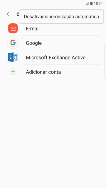 Pressione Desativar sincronização automática. Pressione Desativar sincronização automática.