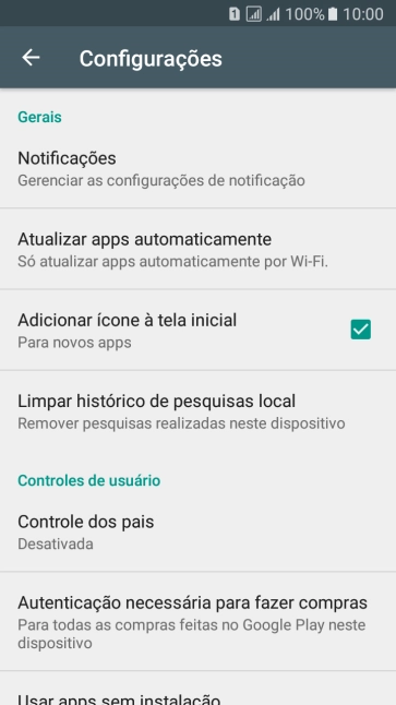 Pressione Atualizar apps automaticamente. Pressione Atualizar apps automaticamente.