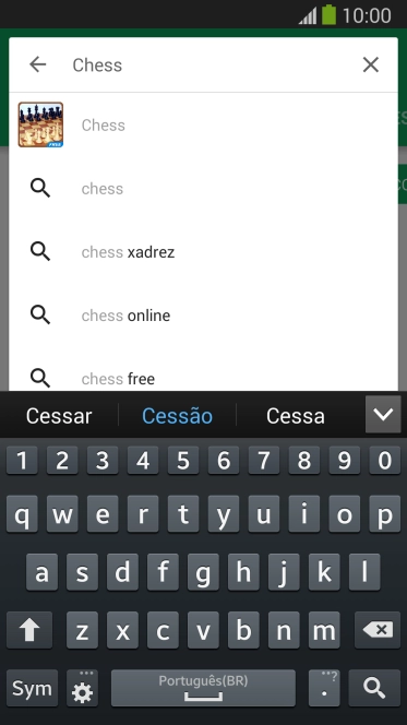 Insira o nome ou assunto do app desejado, e pressione o ícone de busca. Insira o nome ou assunto do app desejado, e pressione o ícone de busca.