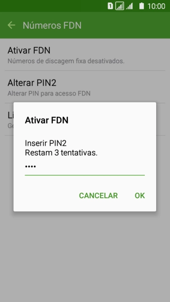 Digite o código PIN2, e pressione OK. Digite o código PIN2, e pressione OK.