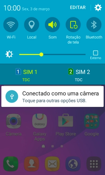 Pressione o ícone de configurações. Pressione o ícone de configurações.