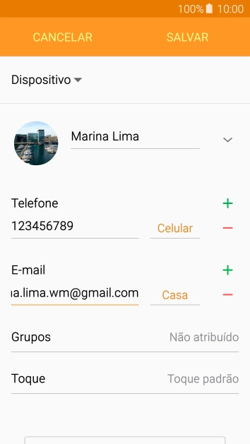 Pressione a lista suspensa ao lado do número do endereço de e-mail. Pressione a lista suspensa ao lado do número do endereço de e-mail.