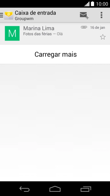 Pressione o ícone de novo e-mail Pressione o ícone de novo e-mail