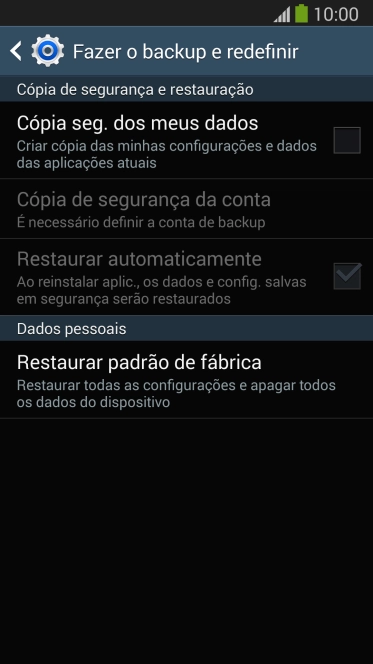 Pressione Restaurar padrão de fábrica. Pressione Restaurar padrão de fábrica.