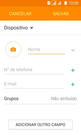 Pressione Nome, e digite o nome desejado. Pressione Nome, e digite o nome desejado.