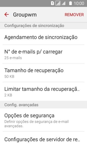 Pressione Agendamento de sincronização. Pressione Agendamento de sincronização.