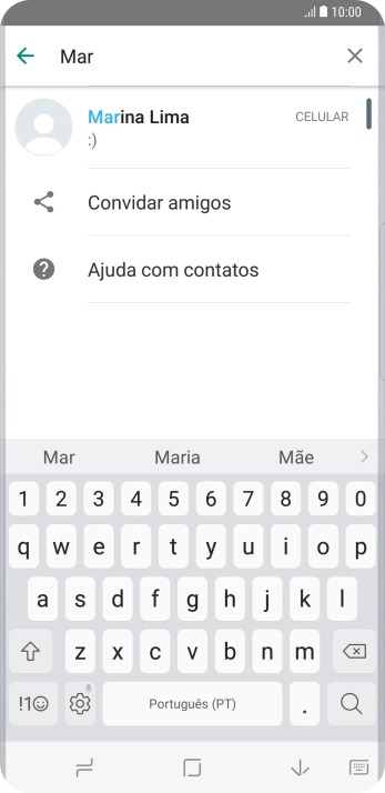 Pressione o contato desejado. Pressione o contato desejado.