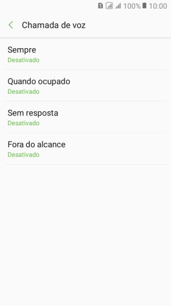 Pressione o tipo de encaminhamento desejado. Pressione o tipo de encaminhamento desejado.