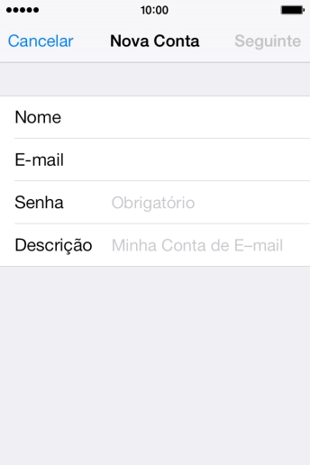Pressione Senha e digite a senha da sua conta e-mail. Pressione Senha e digite a senha da sua conta e-mail.