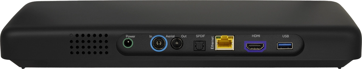 To connect your set-top box via aerial cable, connect one end of the aerial cable to the To connect your set-top box via aerial cable, connect one end of the aerial cable to the