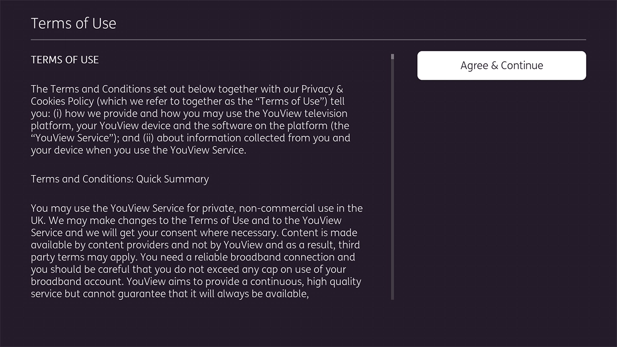 Highlight Agree & Continue. Highlight Agree & Continue.