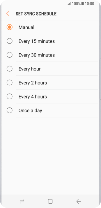 Press the required setting. Press the required setting.