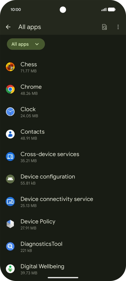 Press the required app. Press the required app.