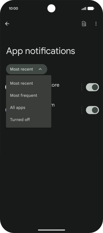 Press the required setting. Press the required setting.