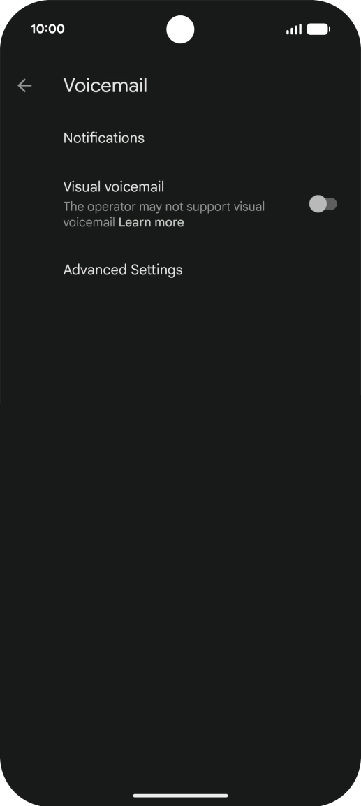 Press Advanced Settings. Press Advanced Settings.